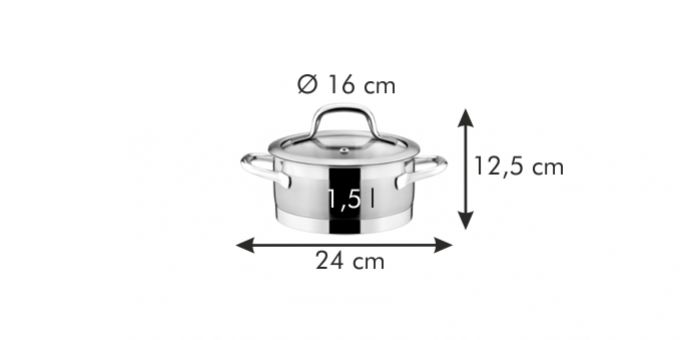 Kinekus Kastról PRESIDENT s pokrievkou, priemer 16cm,1.5l