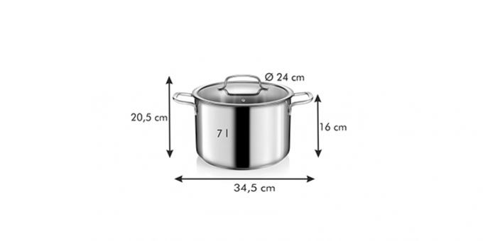 Hrniec s pokrievkou OPTIMA ¤ 24 cm,7.0 l