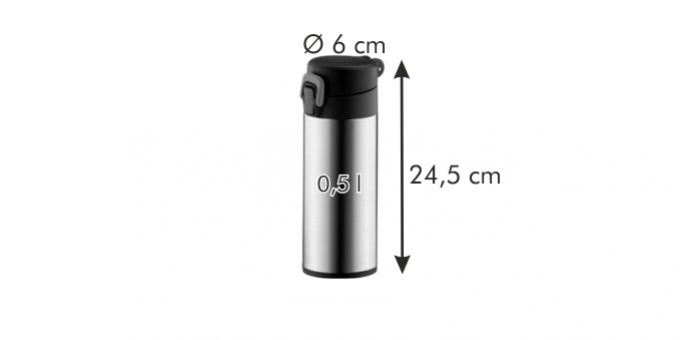 Šport termoska so zámk. CONSTANT, 0.5L nerez