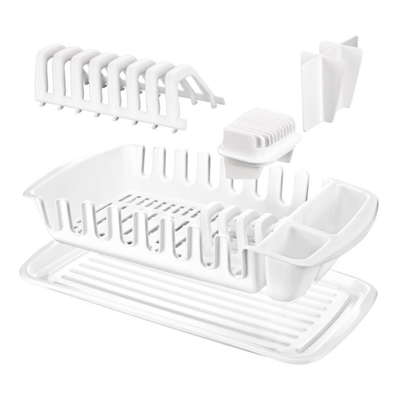 TESCOMA Odkvapkávač na riad s podnosom, plastový, 49x29cm CLEAN KIT