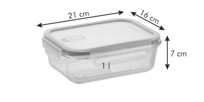 TESCOMA Dóza sklenená FRESHBOX Glass 1L obdĺžnik