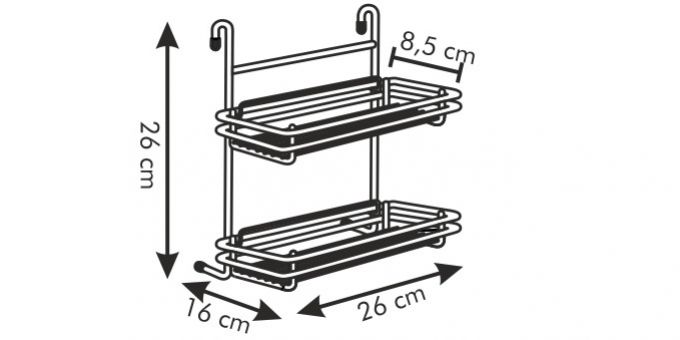 Kinekus Polička dvojposchodová MONTI, 26cm