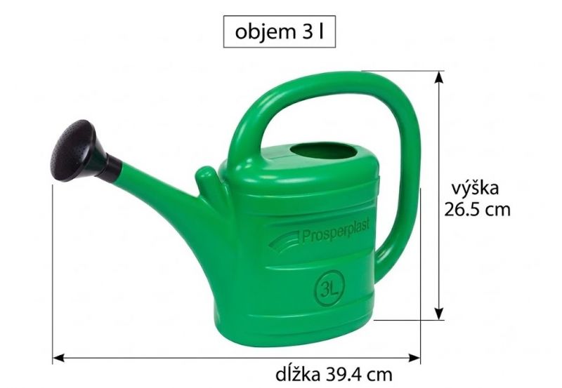 Plastová krhla 3l s ružicou zelená 