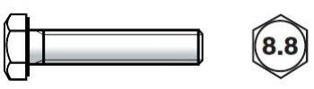 EXTOL PREMIUM Skrutka M12x50 DIN933 pevnostná tr. 8.8 ZN 3ks
