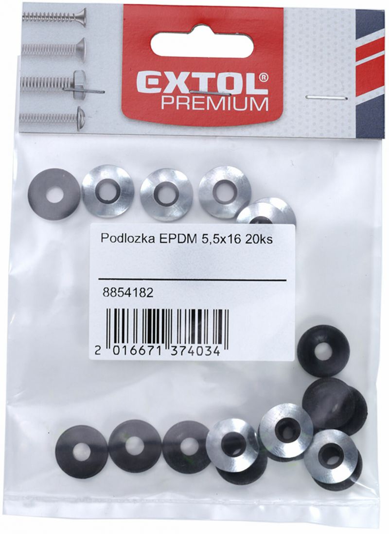 EXTOL PREMIUM Podložka EPDM 5,5x16 20ks