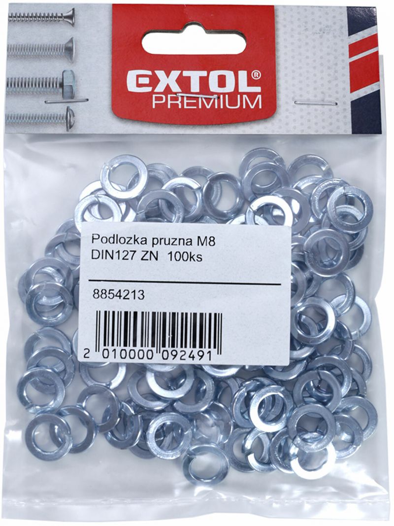 EXTOL PREMIUM Podložka pružná M6 DIN127 ZN 180ks