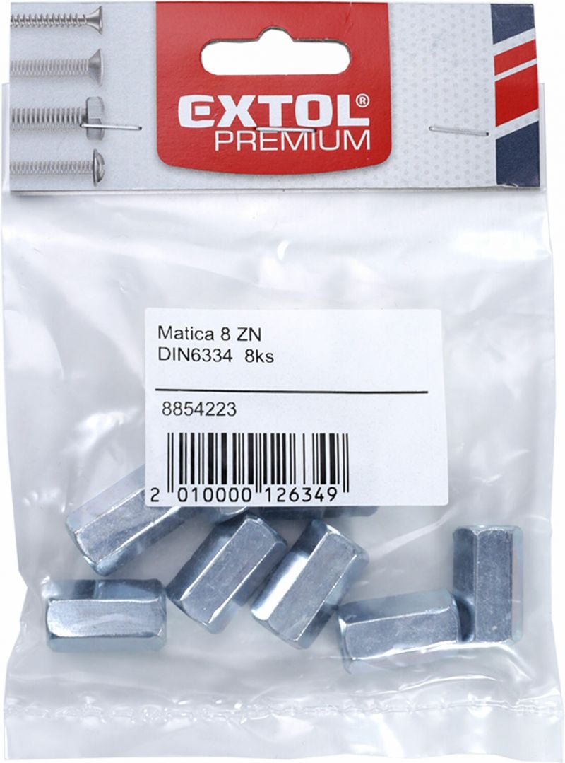 EXTOL PREMIUM Matica predĺžená M5x14 ZN DIN6334 12ks