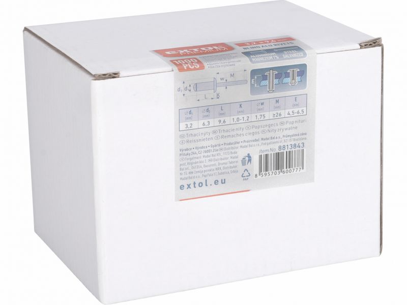 EXTOL PREMIUM Nit trhací Al 3,2x9,6mm
