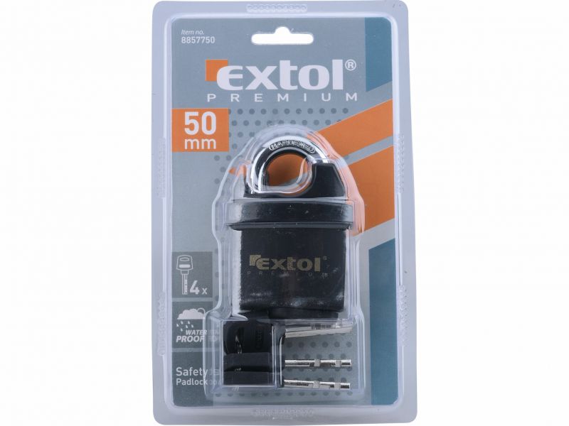Zámok visiaci 50mm bezpečnostný vodeodolný, 4 kľúče