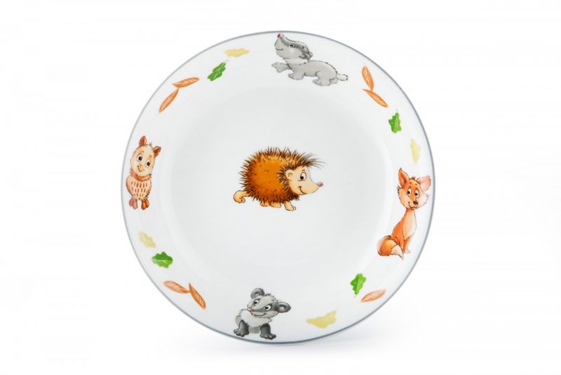 Tanier detský porcelánový 3-dielna sada LESNÉ ZVIERATKÁ foto3
