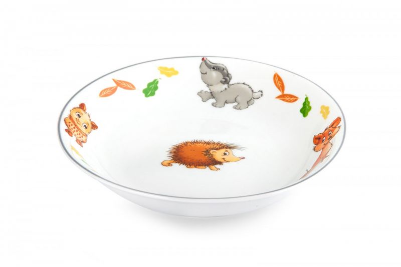 Tanier detský porcelánový 3-dielna sada LESNÉ ZVIERATKÁ foto4