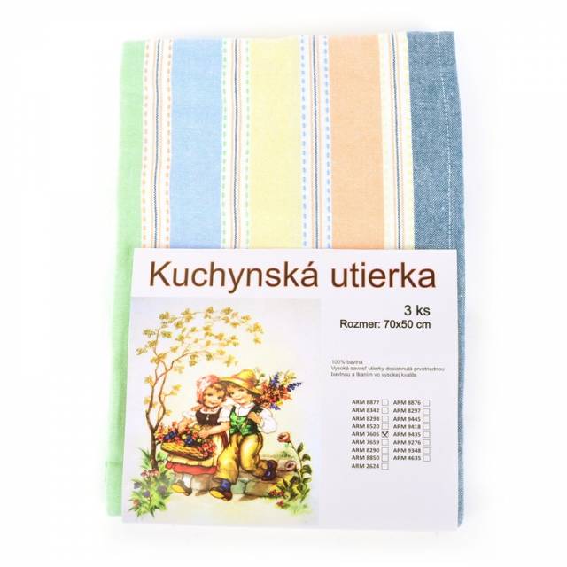 Kinekus Utierka kuchynská bavlnená tkaná PASTEL 3ks, 50x70cm, 270 g/m2