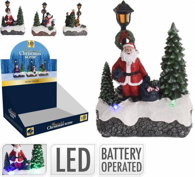 Kinekus Dekorácia vianočná postavička s lampou LED 9,8x5,5x12 cm mix
