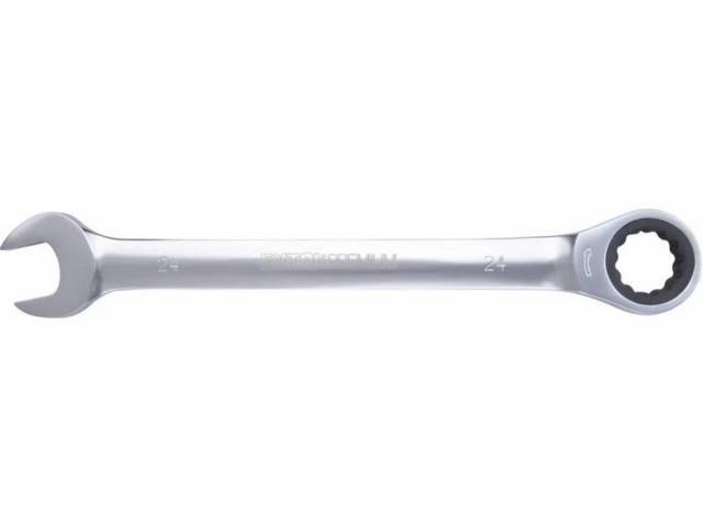 EXTOL PREMIUM Kľúč očko-vidlicový, račňový, 72 zubov, 24mm