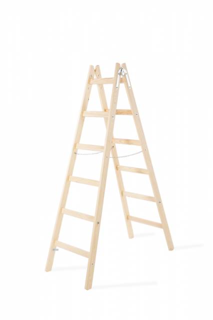 Kinekus Rebrík drevený dvojitý 6 priečok
