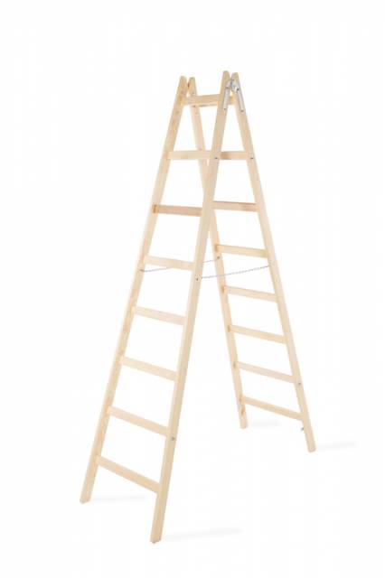 Kinekus Rebrík drevený dvojitý 8 priečok