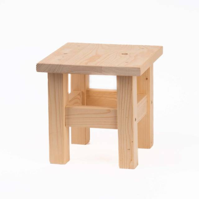 Kinekus Drevený stolček, štvorec 25 x 25 cm, výška 26 cm