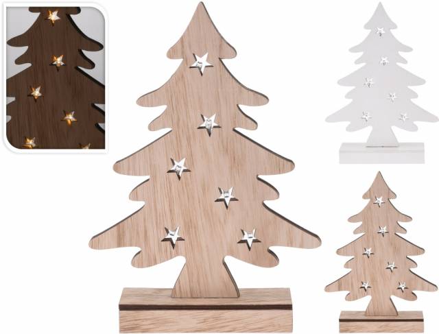 Kinekus Dekorácia strom LED 28 cm drevo mix xxx