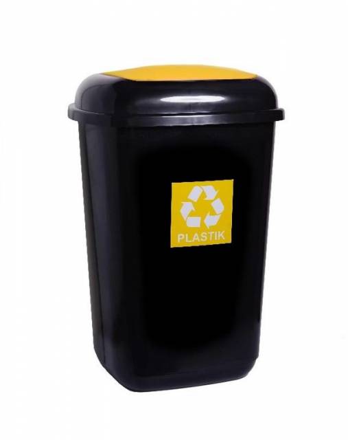 Kinekus Kôš na separovaný odpad plastový 45 l, QUATRO, žltý - plast