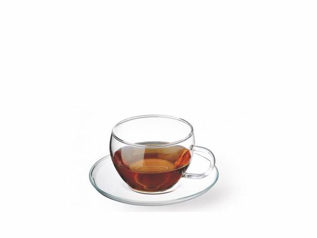 SIMAX Šálka s podšálkou, na kávu, čaj, sklenená, 250 ml, EVA SIMAX, 4+4 ks