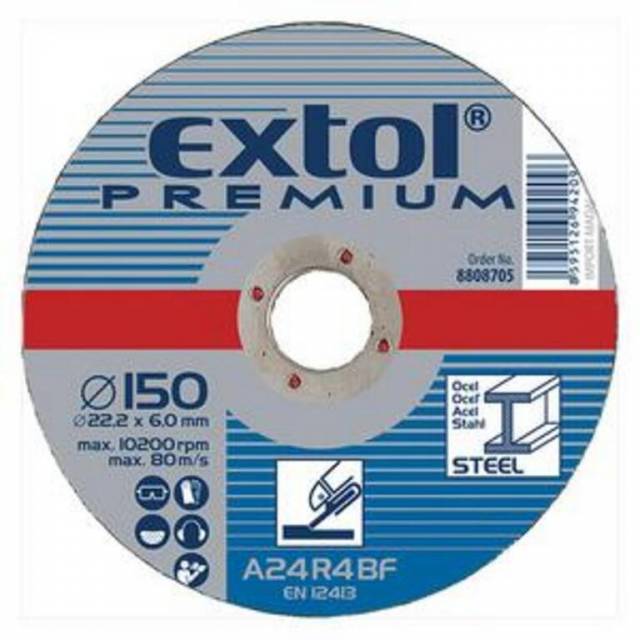 EXTOL PREMIUM Kotúč brúsny na kov, 115x6,x22,2mm, EP