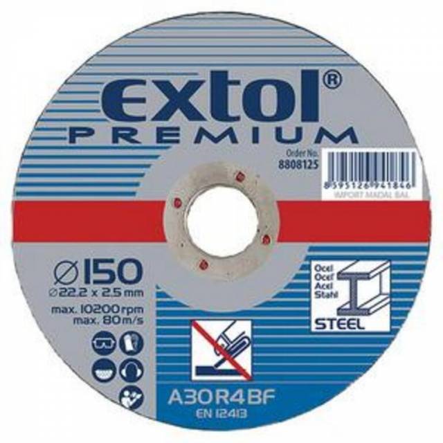 EXTOL PREMIUM Kotúč rezný na oceľ/antikoro, 180x1,6mm