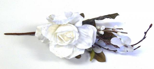 Kinekus Ozdoba zapichovacia kvet ruža biela