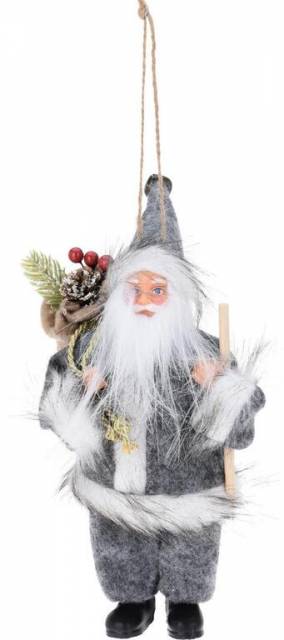 Kinekus Postavička Santa 20 cm sivý, závesná ozdoba