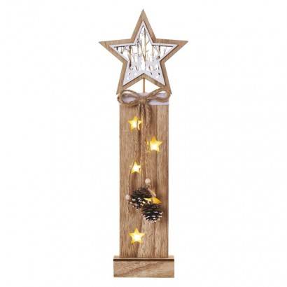 EMOS Stojan vianočná hviezda 5 LED drevo