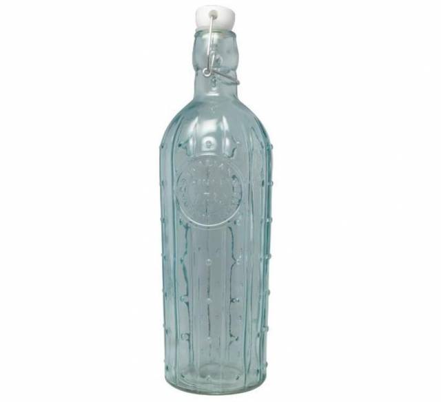 Kinekus Fľaša sklenená 1000ml, s patentným uzáverom, okrúhla