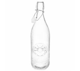Flaša sklo s patentným uzáverom, dekor citrón 1L