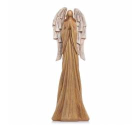 Postavička anjel 8,5x6,5x26 cm polyrezín hnedý