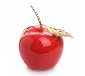 Dekorácia jablko 9,5x9x11,5 cm porcelán červené