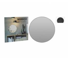 Zrkadlo nástenné okrúhle 55cm čierny kovový rám