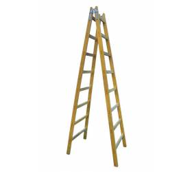 Rebrík drevený, 2x8, dvojitý, 2,55 m
