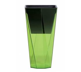 Kvetináč transparentný plastový, priemer 14cm, URBI twist, zelený