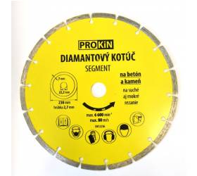 Diamantový kotúč PROKIN 230x22,23mm SEGMENT