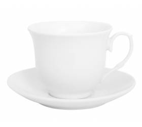 Šálka s podšálkou na kávu, čaj, porcelánová, 200ml, VERONI, 1+1 ks