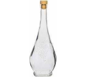 Fľaša sklo, 500 ml, vrchnák gumený s dekorom
