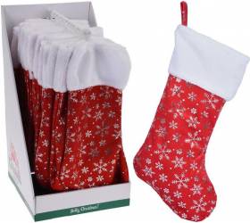 Ponožka vianočná 42cm, s vločkami