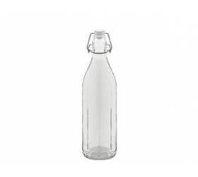 Sklenená fľaša 0,75 L, s patentným uzáverom, okrúhla