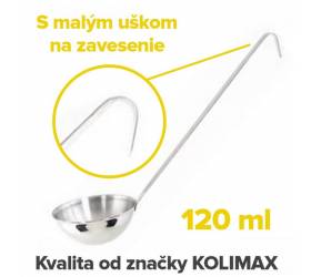 Nerezová kuchynská naberačka 8 cm/120 ml, dĺžka 28 cm, Kolimax