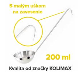 Nerezová kuchynská naberačka 10 cm/200 ml, dĺžka 35 cm, Kolimax