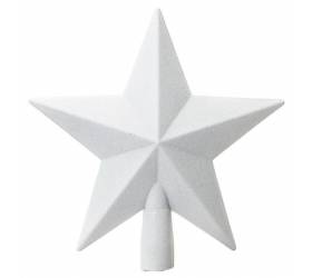 Biely špic na vianočný stromček, hviezda, 20 cm