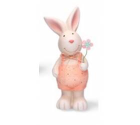 Postavička zajac s kvetom 22 cm