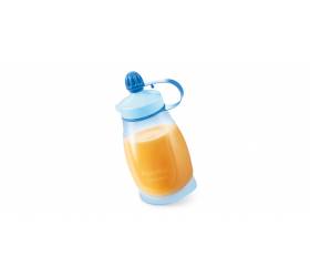 Pružná fľaša PAPU PAPI 200 ml, s lyžičkou, modrá