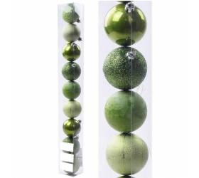 Olivová vianočná guľa, palstová, 3 cm, sada 12 ks, oliva mix