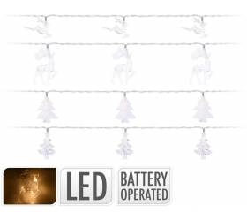 Svetlo vianočné 10 LED teplé biele, stromček/sob, baterky