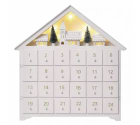 Vianočný adventný kalendár biely, 8LED