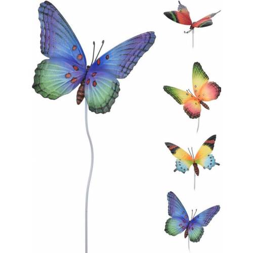 Dekorácia zapichovacia motýľ 69 cm mix